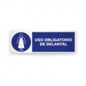 Rótulo de Obligación - Uso obligatorio de delantal | Cod. OB-232
