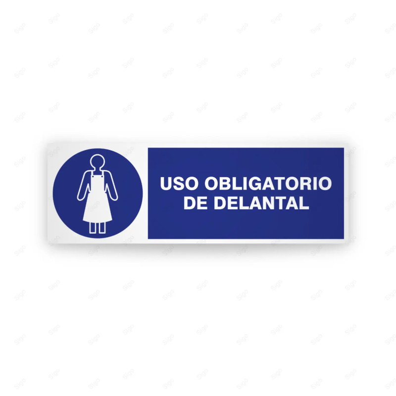 Rótulo de Obligación - Uso obligatorio de delantal | Cod. OB-232