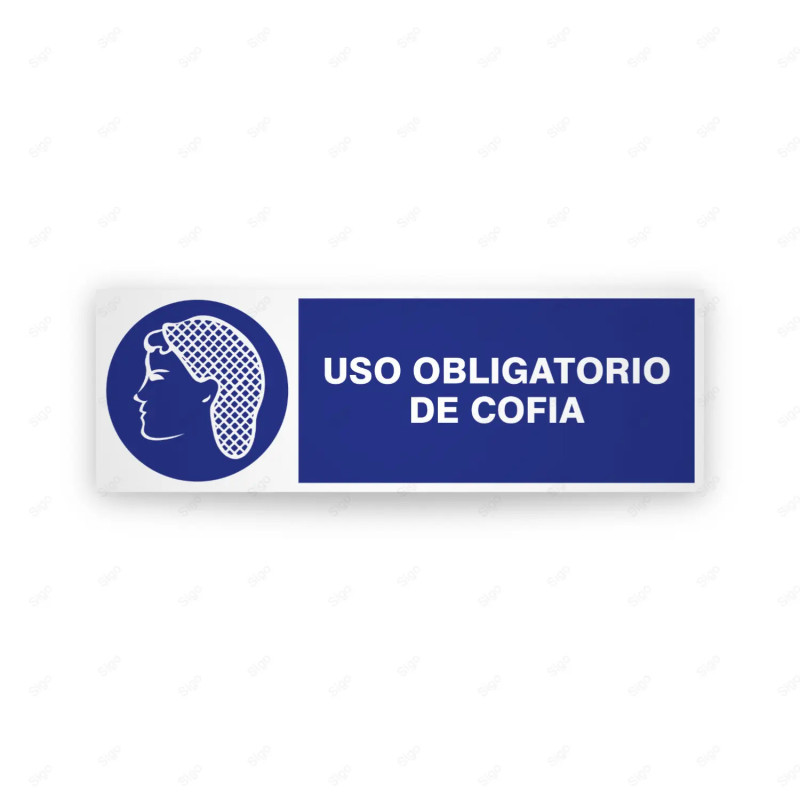 Rótulo de Obligación - Uso obligatorio de cofia | Cod. OB-235
