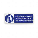 Rótulo de Obligación - Uso obligatorio de depositos y cestos de basura| Cod. OB-236
