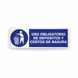 Rótulo de Obligación - Uso obligatorio de depositos y cestos de basura| Cod. OB-236