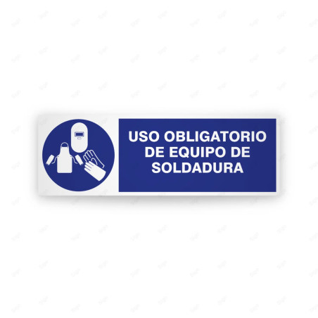 Rótulo de Obligación - Uso obligatorio de equipo de soldadura | Cod. OB-243