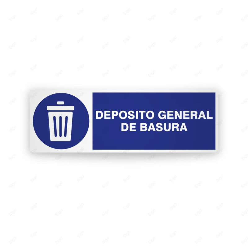 Rótulo de Obligación - Deposito general de basura  | Cod. OB-245
