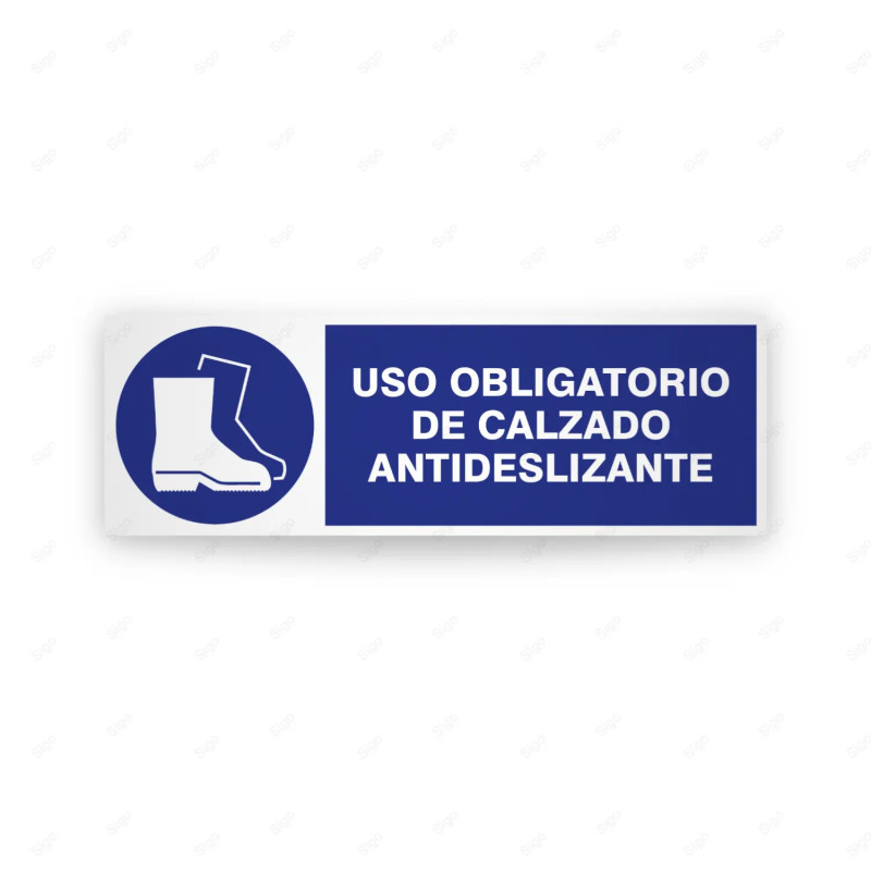Rótulo de Obligación - Uso obligatorio de calzado antideslizante| Cod. OB-246