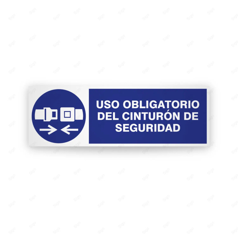 Rótulo de Obligación - Uso obligatorio de cinturon de seguridad| Cod. OB-250