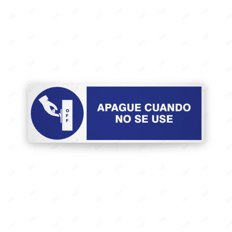 Rótulo de Obligación - Apague cuando no se use | Cod. OB-251