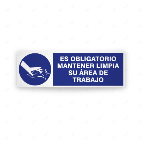 Rótulo de Obligación - Es obligatorio mantener limpia su area de trabajo| Cod. OB-253