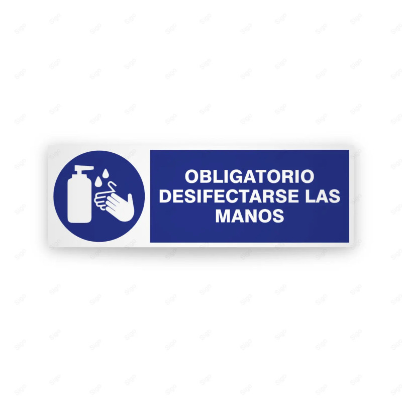Rótulo de Obligación - Obligatorio desinfectarse las manos | Cod. OB-257