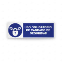 Rótulo de Obligación - Uso obligatorio de candado de seguridad  | Cod.  OB-256