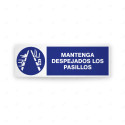 Rótulo de Obligación - Mantenga despejados los pasillos  | Cod. OB-263