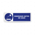 Rótulo de Obligación - Engrasar antes de usar | Cod. OB-264