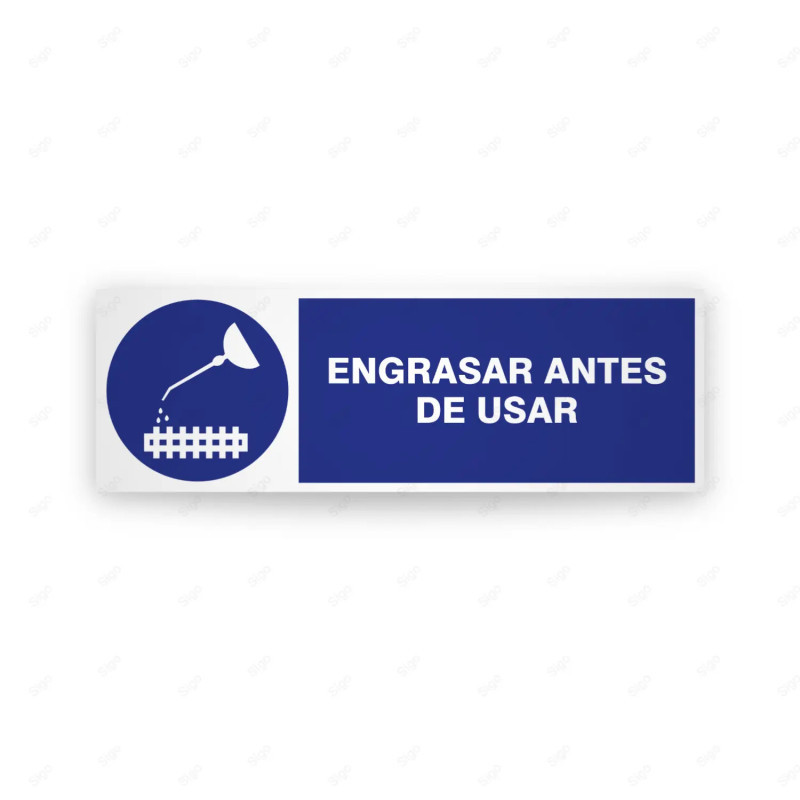 Rótulo de Obligación - Engrasar antes de usar | Cod. OB-264