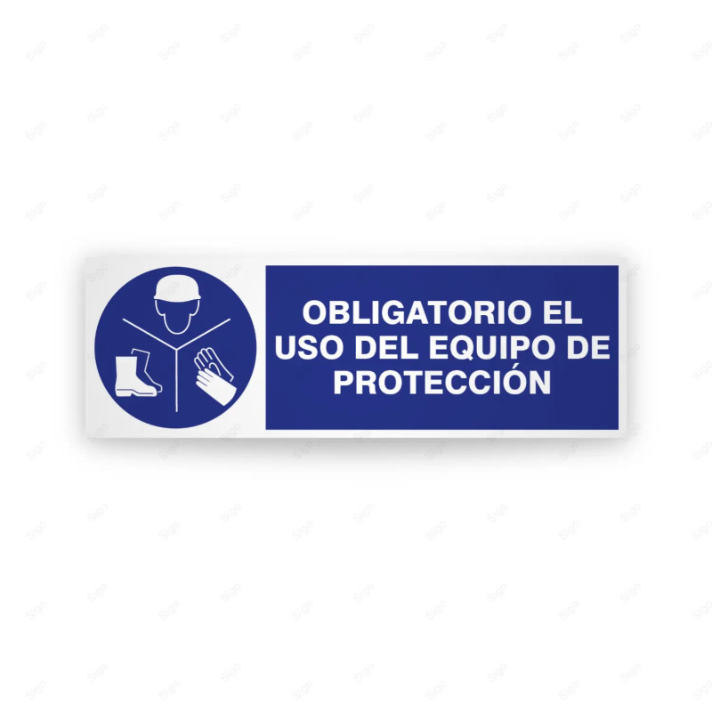 Rótulo de Obligación - Obligatorio el uso del equipo de protección | Cod. OB-267