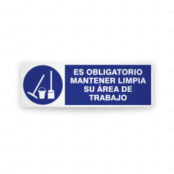 Rótulo de Obligación - Es obligatorio mantener limpia su área de trabajo | Cod. OB-271