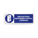 Rótulo de Obligación - Obligatorio mantener puerta cerrada| Cod. OB-272