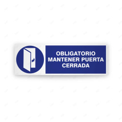Rótulo de Obligación - Obligatorio mantener puerta cerrada| Cod. OB-272