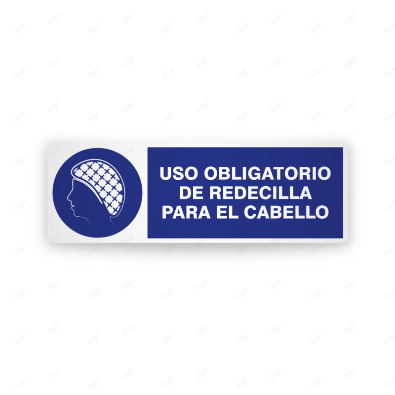 Rótulo de Obligación - Uso obligatorio de redecilla para el cabello| Cod. OB-273
