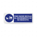 Rótulo de Obligación - Porfavor recoja el excremento de su mascota | Cod. OB-275