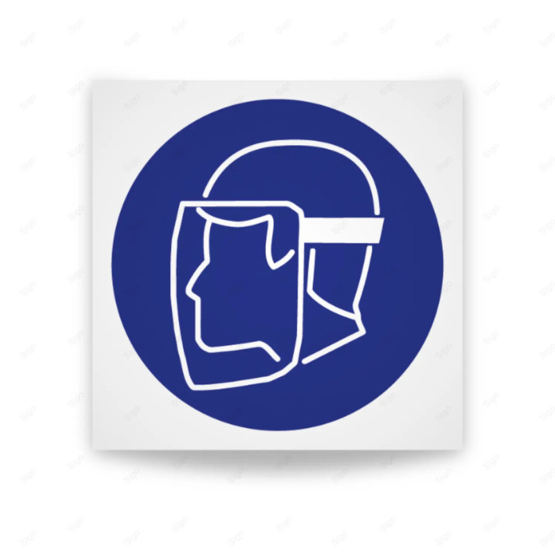 Rótulo de Obligación - Uso obligatorio de proteccion facial  | Cod. OB-011