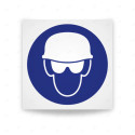 Rótulo de Obligación - Uso obligatorio de casco y lentes de seguridad | Cod. OB-015