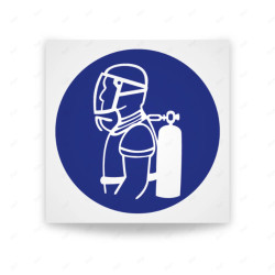 Rótulo de Obligación - Uso obligatorio de equipo de aire autocontenido  | Cod.OB-021