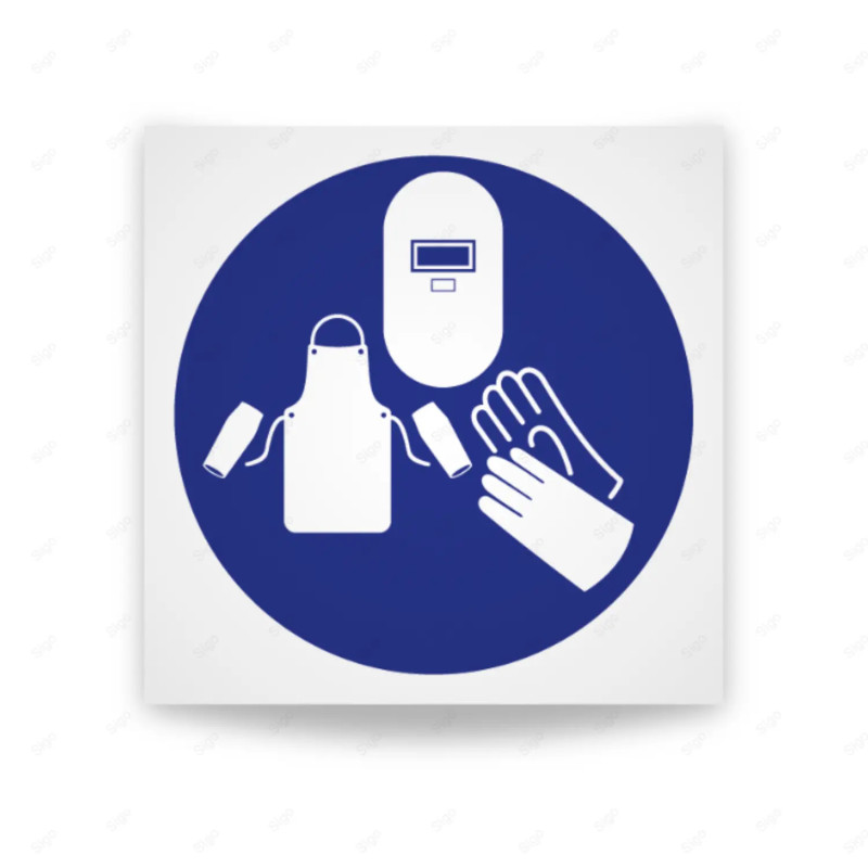 Rótulo de Obligación - Uso obligatorio de equipo de soldadura | Cod. OB-041