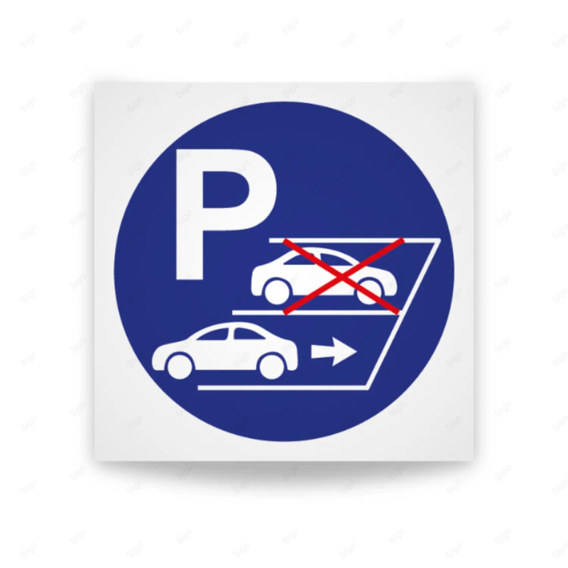 Rótulo de Obligación - Obligatorio estacionarse en reversa| Cod. OB-042