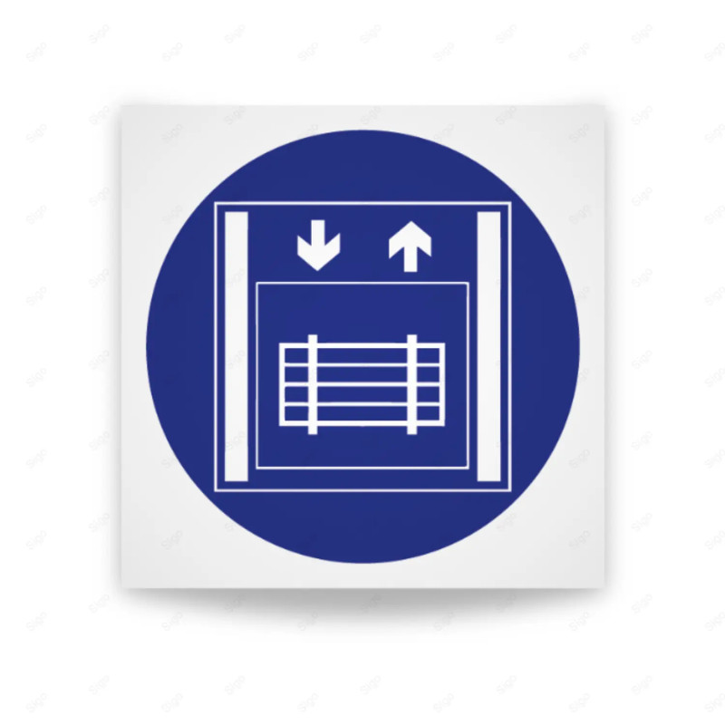 Rótulo de Obligación - Elevador de carga exclusivo mercancias | Cod. OB-045