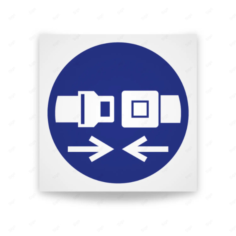 Rótulo de Obligación - Uso obligatorio de cinturon de seguridad | Cod. OB-048