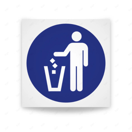 Rótulo de Obligación - Deposite la basura en su lugar| Cod. OB-053
