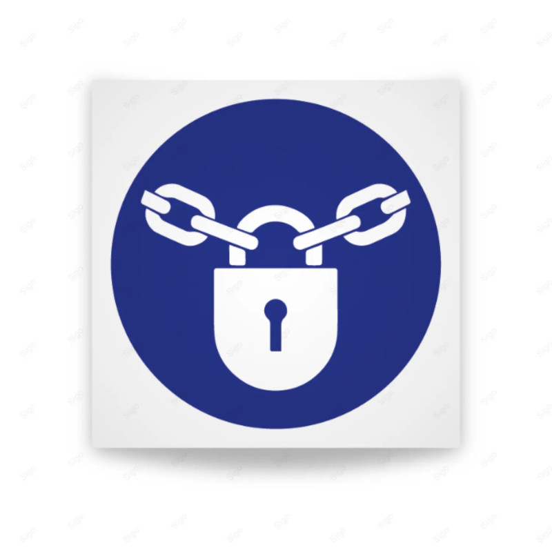 Rótulo de Obligación - Uso obligatorio de candado de seguridad | Cod. OB-54