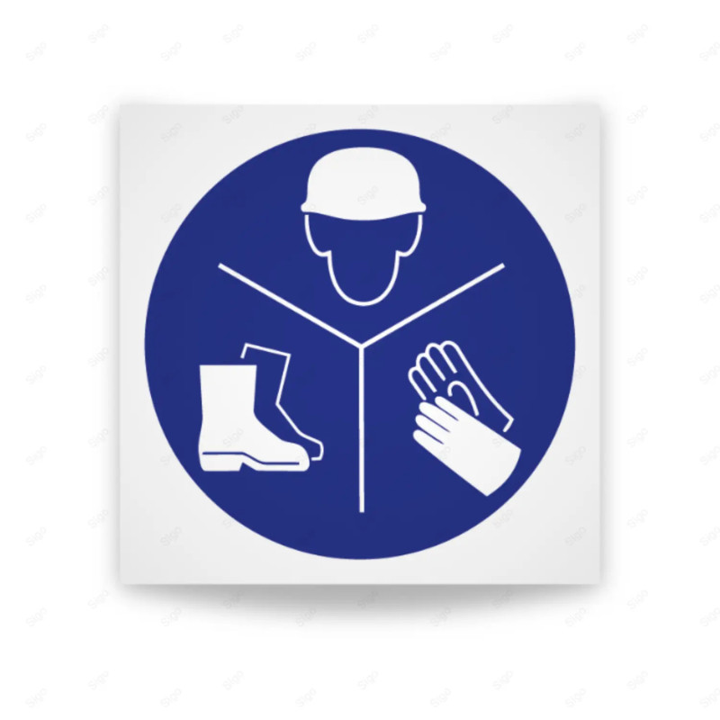 Rótulo de Obligación - Obligatorio el uso del equipo de protección | Cod. OB-066