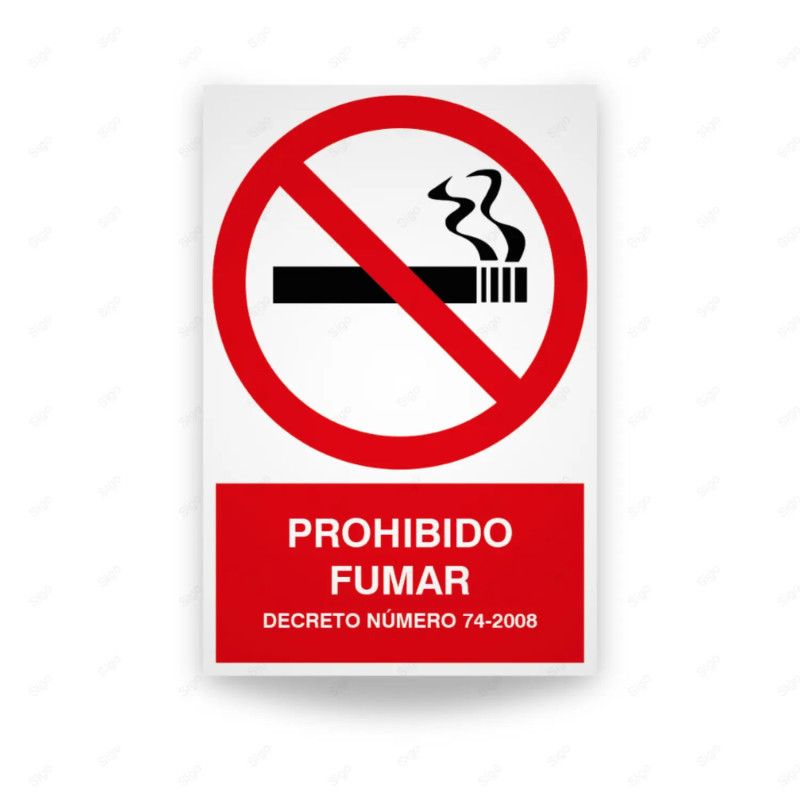 Rótulo de Prohibición - Prohibido Fumar | Cod. PR-100, Señales de Prohibición