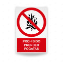 Rótulo de Prohibición - Prohibido prender fogatas | Cod. PR-151