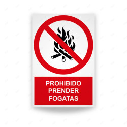 Rótulo de Prohibición - Prohibido prender fogatas | Cod. PR-151