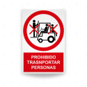 Rótulo de Prohibición - Prohibido transportar personas | Cod. PR-117