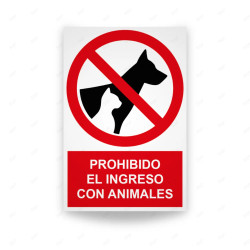 Rótulo de Prohibición - Prohibido el ingreso con animales | Cod. PR-121