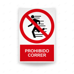 Rótulo de Prohibición - Prohibido correr | Cod. PR-123