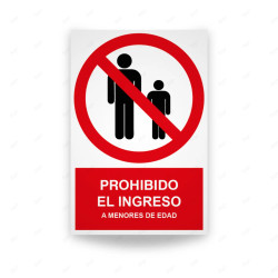 Rótulo de Prohibición - Prohibido el ingreso a menores de edad | Cod. PR-129