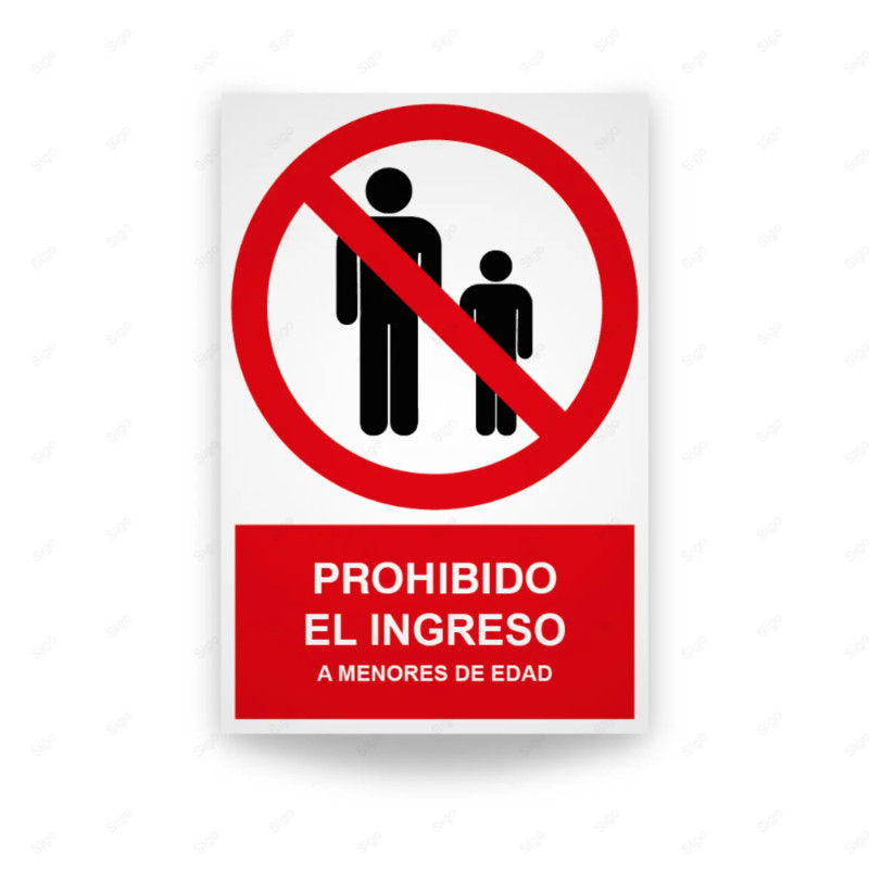Rótulo de Prohibición - Prohibido el ingreso a menores de edad | Cod. PR-129
