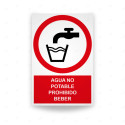 Rótulo de Prohibición - Agua no potable prohibido beber | Cod. PR-144