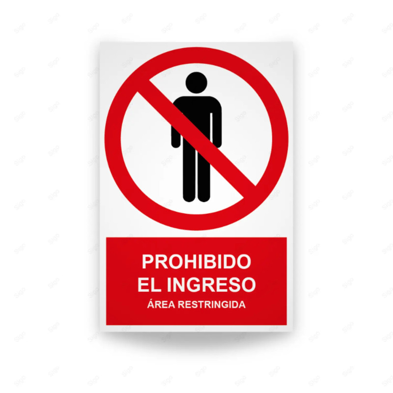 Rótulo de Prohibición - Prohibido el ingreso área restringida  | Cod. PR-152