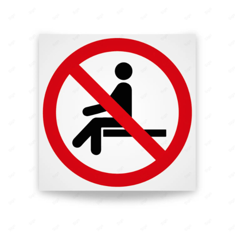 Rótulo de Prohibición - Prohibido sentarse en esta área | Cod. PR-041