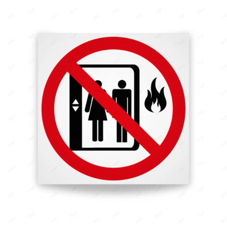 Rótulo de Prohibición - No usar en caso de sismo o incendio | Cod. PR-049