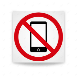 Rótulo de Prohibición - Prohibido el ingreso con celulares | Cod. PR-008