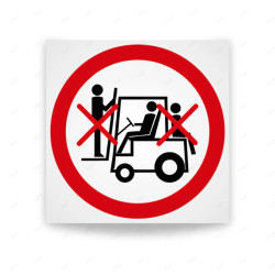 Rótulo de Prohibición - Prohibido trasnportar personas| Cod. PR-018