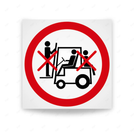 Rótulo de Prohibición - Prohibido trasnportar personas| Cod. PR-018