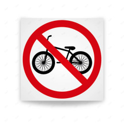 Rótulo de Prohibición - Prohibido el ingreso de bicicletas | Cod. PR-020
