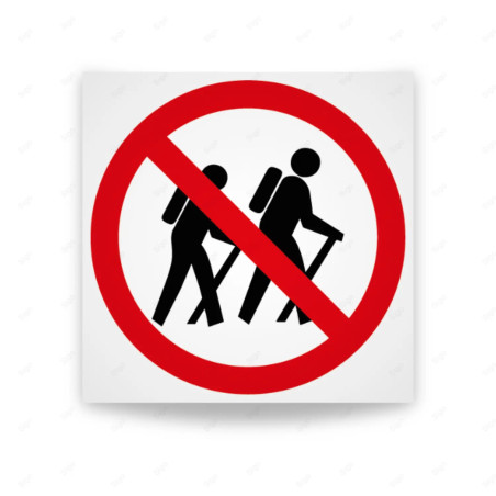 Rótulo de Prohibición - Prohibido el ingreso de excursionistas  | Cod. PR-023