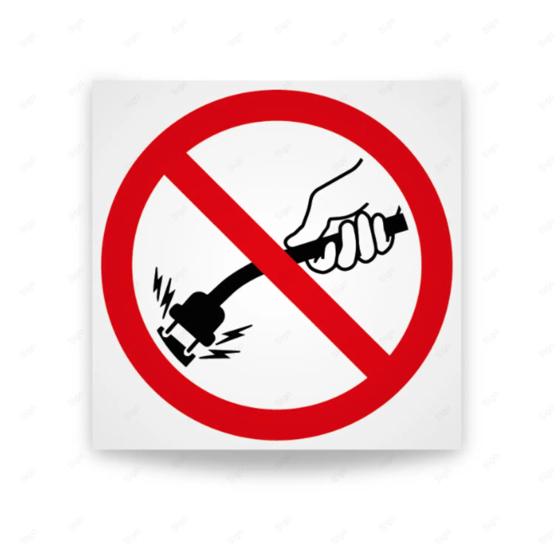 Rótulo de Prohibición - Prohibido tirar del cable | Cod. PR-025